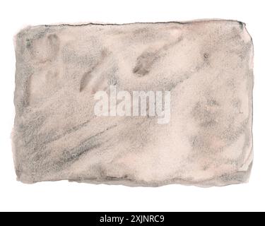 Vorlage für Aquarellhintergrund. Abstrakte Farbmuster in beigefarbenen Grautönen. Rustikale Taupe handgemalte Farbe verschütteter Hintergrund für Einladung, speichern Sie das Datum, Hochzeit, Postkarte, Zitate Stockfoto