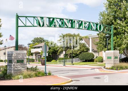 Manteno ist eine kleine Stadt im Kankakee County mit weniger als 10.000 Einwohnern. Das Dorf wurde 1869 eingegliedert. Stockfoto