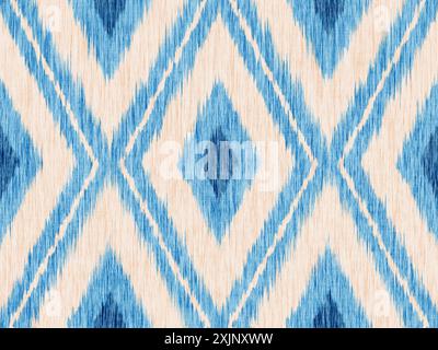 Nahtloses Vintage-Muster im Ikat-Stil. Muster für Wohnkultur im Retro-Stil. Retro-Ikat-Textur. Stockfoto