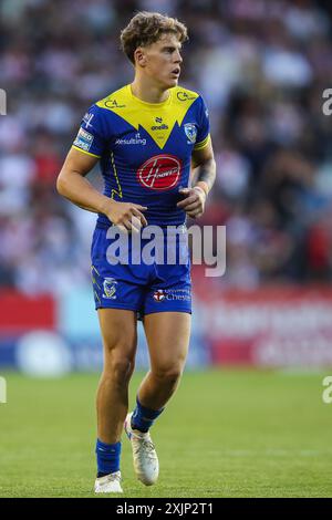 St Helens, Großbritannien. Juli 2024. Arron Lindop von Warrington Wolves während des 18. Spiels St Helens gegen Warrington Wolves im Totally Wicked Stadium, St Helens, Vereinigtes Königreich, 19. Juli 2024 (Foto: Gareth Evans/News Images) in St Helens, Vereinigtes Königreich am 19. Juli 2024. (Foto: Gareth Evans/News Images/SIPA USA) Credit: SIPA USA/Alamy Live News Stockfoto