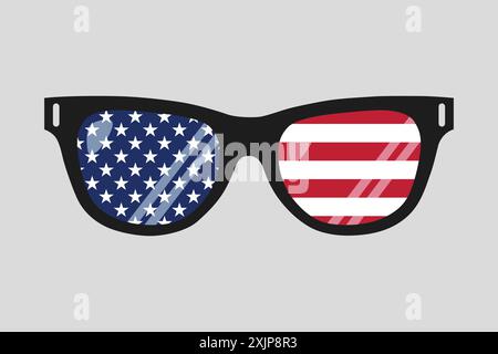 Amerikanische Sonnenbrille mit US-Flagge Stock Vektor
