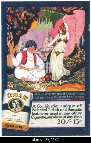 1915 Omar Türkische Zigaretten ad Stockfoto