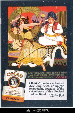 1918 Omar Türkische Zigaretten ad Stockfoto