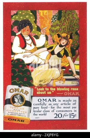 1918 Omar Türkische Zigaretten ad Stockfoto