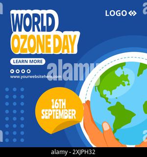 Ozon Day Social Media Illustration Flat Cartoon Hand Gezeichnet Vorlagen Hintergrund Stock Vektor