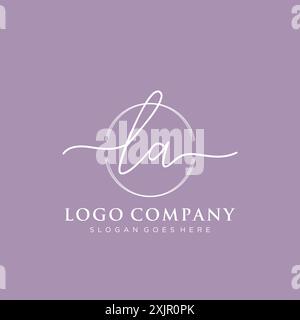 LA erste Handschrift mit Pinselkreis-Logo Stock Vektor