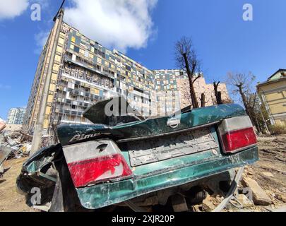 KIEW, UKRAINE - 19. JULI 2024 - nach dem russischen Raketenangriff am 8. Juli im Nationalen Kinderfachkrankenhaus Okhmatdyt, Kiew, Hauptstadt der Ukraine Stockfoto