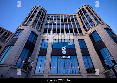 Außenansicht des Einkaufszentrums das Gerber, Logo, Stuttgart, Baden-Württemberg, Deutschland Stockfoto