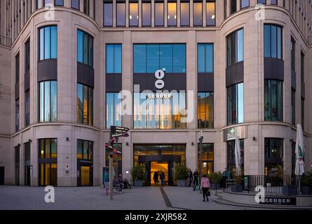 Außenansicht des Einkaufszentrums das Gerber, Logo, Rothaus, Stuttgart, Baden-Württemberg, Deutschland Stockfoto