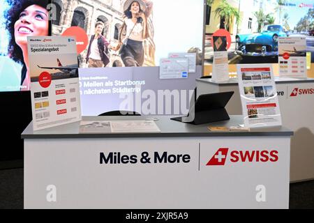 Swiss Miles & More Messestand Stockfoto