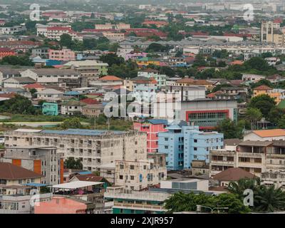 Luftaufnahme von Wohngebäuden in Thailand Stockfoto