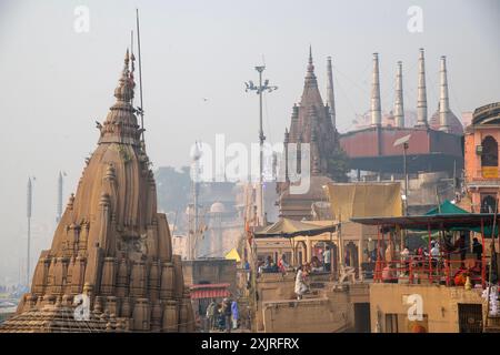 Ratneshwar Mahadev Tempel, Ganga Ghat, Varanasi Stockfoto