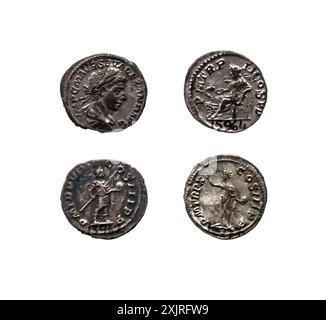 Alte römische Münzen, Kaiser Severus Alexander (222-235 n. Chr.), Römisches Reich, Smyrna Stockfoto