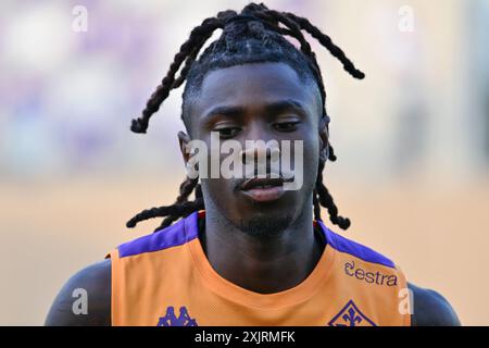 ACF Fiorentinas Stürmer Moise Kean während ACF Fiorentina gegen AC Reggiana, Freundschaftsfußballspiel in Florenz, Italien, 19. Juli 2024 Stockfoto