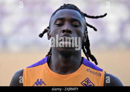 ACF Fiorentinas Stürmer Moise Kean während ACF Fiorentina gegen AC Reggiana, Freundschaftsfußballspiel in Florenz, Italien, 19. Juli 2024 Stockfoto