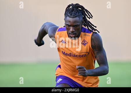 ACF Fiorentinas Stürmer Moise Kean während ACF Fiorentina gegen AC Reggiana, Freundschaftsfußballspiel in Florenz, Italien, 19. Juli 2024 Stockfoto