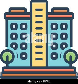 Symbol für Wohnungen, mehrstöckig Stock Vektor