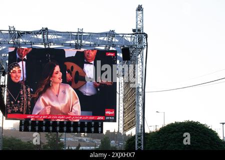 Amman, Jordanien - 9. Juni 2024: Jordanisches Jubiläum des Königs Abdullah. Stockfoto