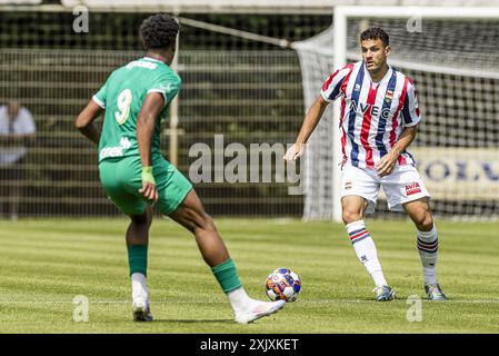 LOON OP ZAND - 20-07-2024. Sportpark De Klokkenberg. Eredivisie voetbal. Saison 2024-2025. Vorsaison, Willem II - Lommel SK (freundlich). Willem II. Spieler Raffael Behounek, Caue Santos. Stockfoto