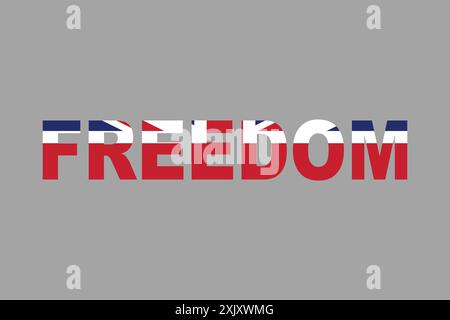 Freiheitswort mit britischer Herzform Stock Vektor