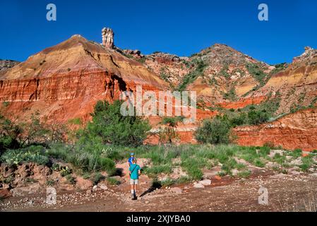 Kinderwanderweg Lighthouse Trail, Palo Duro Canyon State Park, Texas, USA Stockfoto