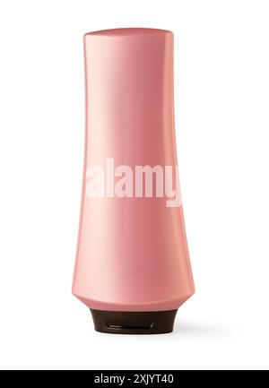 Rose Tube Flasche Shampoo, Conditioner, Haarspülung, Gel, Mundwasser auf weißem Hintergrund Stockfoto