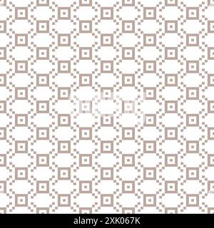 Netzstruktur im geometrischen Stil. Abstraktes Muster in weiß und Beige. Vektorabbildung. Stock Vektor