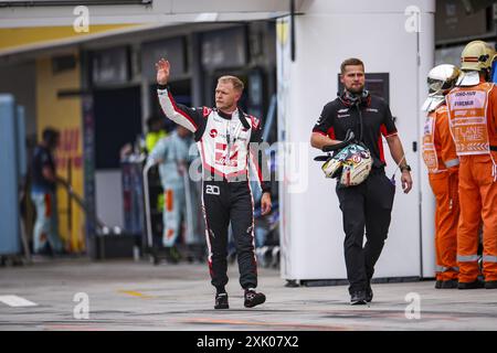 MAGNUSSEN Kevin (den), Haas F1 Team VF-24 Ferrari, Porträt während des Formel-1-Großen Preises von Ungarn 2024, 13. Runde der Formel-1-Weltmeisterschaft 2024 vom 19. Bis 21. Juli 2024 auf dem Hungaroring in Mogyorod, Ungarn Stockfoto