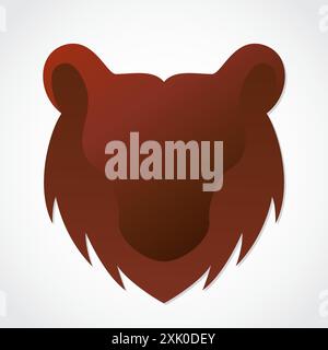 Bärenkopf 3D-Logo, Kunststoff Stock Vektor