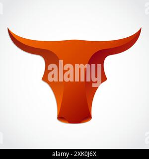 Bull Head Design 3D-Logo, Kunststoff Stock Vektor