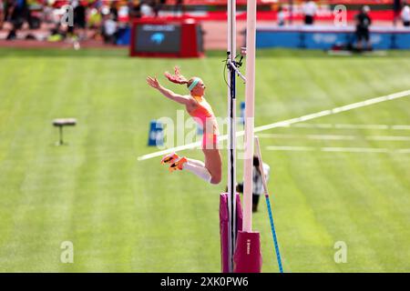 London Stadium, London, Großbritannien. Juli 2024. 2024 London Diamond League Athletics; Sandi Morris (USA) während der Stabhochsprung der Frauen Credit: Action Plus Sports/Alamy Live News Stockfoto