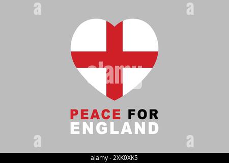 Frieden für England Wort mit englischer Herzform Stock Vektor