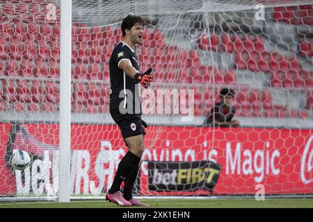 Antwerpen, Belgien. Juli 2024. Antwerpener Torhüter Senne Lammens, der am Samstag, den 20. Juli 2024 in Antwerpen während eines Freundschaftsspiels zwischen dem belgischen Königlichen Antwerpen FC und dem Italiener Parma Calcio 1913 in Antwerpen zu sehen war, um sich auf die kommende Saison 2024-2025 vorzubereiten. BELGA FOTO KRISTOF VAN ACCOM Credit: Belga News Agency/Alamy Live News Stockfoto