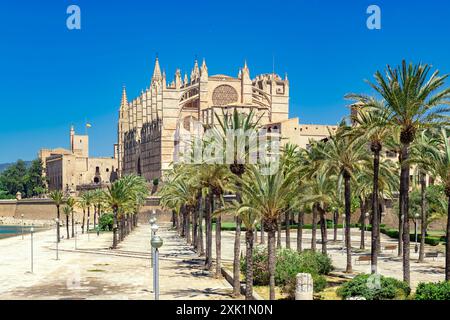 Mallorca - Palast der Almudaina - Kathedrale La Seu - Parc de La Mar Stockfoto