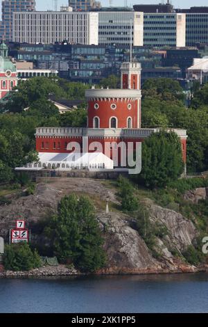 Kastellet aus dem 19. Jahrhundert, eine kleine Burg oder Zitadelle auf der Insel Kastellholmen in Stockholm, Schweden Stockfoto