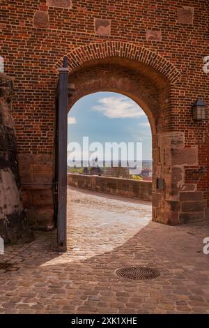 Blick vom Nürnberger Schloss in die Altstadt, Deutschland. Stockfoto