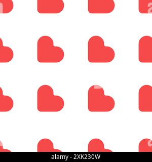 Nahtloser Hintergrund mit Herzvektor. Hintergrundkonturen des Herzens. Hintergrund zum Valentinstag. Satz von roten vollen Herzen Vektor. Stock Vektor