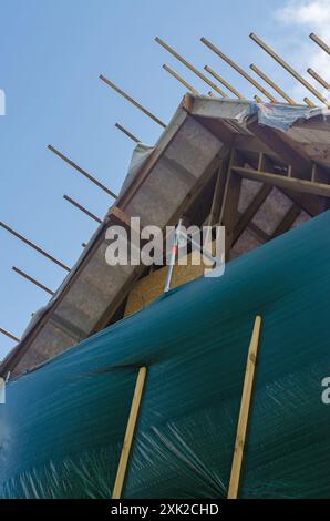 Wohnhaus im Bau. Hochwertige Fotos Stockfoto