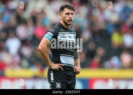 Tom Briscoe von Hull FC während des Betfred Super League Matches Hull FC gegen Wigan Warriors im MKM Stadium, Hull, Großbritannien, 20. Juli 2024 (Foto: Gareth Evans/News Images) Stockfoto