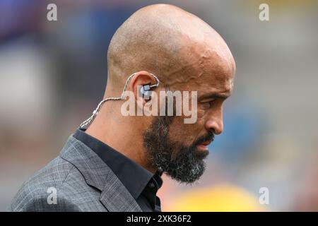 Jamie Jones-Buchanan ehemaliger Leeds-Spieler, jetzt Sky-Experte beim Spiel der Betfred Super League Runde 18 Leeds Rhinos gegen Hull KR im Headingley Stadium, Leeds, Großbritannien, 20. Juli 2024 (Foto: Craig Thomas/News Images) in, am 20. Juli 2024. (Foto: Craig Thomas/News Images/SIPA USA) Credit: SIPA USA/Alamy Live News Stockfoto