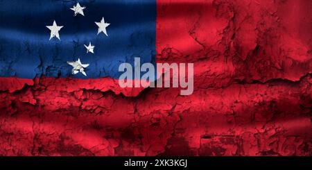 3D-Illustration einer Samoa-Flagge - realistische wehende Stoffflagge. Stockfoto