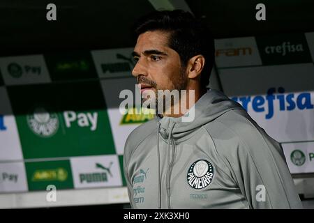 São Paulo (SP), 07/2024 - Fußball/Cruzeiro - Abel Ferreira aus Palmeiras - Spiel zwischen Cruzeiro, gültig für die acht Runde der brasilianischen Meisterschaft, die am Abend dieses samstagabends in der Allianz Parque Arena in São Paulo ausgetragen wird. (Foto: Eduardo Carmim/Alamy Live News) Stockfoto