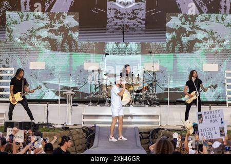 Twin Lakes, USA. Juli 2024. Bailey Zimmerman während des Country Thunder Music Festivals am 20. Juli 2024 in Twin Lakes, Wisconsin (Foto: Daniel DeSlover/SIPA USA) Credit: SIPA USA/Alamy Live News Stockfoto