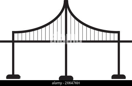 Brückensymbol-Vektor in flacher Form. Architektur und Konstruktion, modernes Symbol für Gebäudeverbindung Stock Vektor