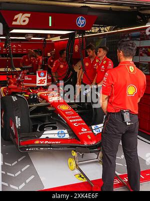 Mogyorod, Ungarn. Juli 2024. Charles Leclerc (MON) - Scuderia Ferrari - Ferrari SF-24 - Ferrari am Samstag Freies Training und Qualifizieren am 20. Juli 2024 des Großen Preises der Formel 1 von Ungarn, der vom 19. juli bis 21. juli 2024 auf der Hungaroring-Strecke in Mogyorod, Budapest, Ungarn stattfinden soll (Foto: Alessio de Marco/SIPA USA) SIPA USA/Alamy Live News Stockfoto