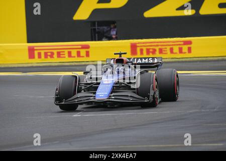 Mogyorod, Ungarn. Juli 2024. Alexander Albon (THA) - Williams Racing - Williams FW46 - Mercedes am Samstag Freies Training und Qualifikation, 20. Juli, des Formel-1-Großen Preises von Ungarn 2024, geplant auf der Hungaroring-Strecke in Mogyorod, Budapest, Ungarn, 19. juli bis 21. juli 2024 (Foto: Alessio de Marco/SIPA USA) Credit: SIPA USA/Alamy Live News Stockfoto