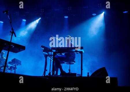 Ostrava, Tschechische Republik. Juli 2024. Der englische Sänger, Songwriter und Plattenproduzent James Blake tritt am 20. Juli 2024 auf dem 21. Colours of Ostrava Music Festival im unteren Teil von Vitkovice, Ostrava, Tschechien, auf. Quelle: Vladimir Prycek/CTK Photo/Alamy Live News Stockfoto