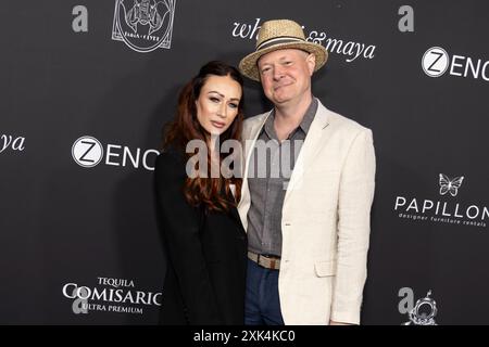 Venedig, USA. Juli 2024. Natanya Ross und Nate Richert nehmen an der Ankunft von „A Night with Whoopi“ Teil, um die Markteinführung der Marken Emma & Clyde und Whoopi & Maya von WhoopFam am am 20. Juli 2024 in Venedig, KALIFORNIEN, zu feiern. (Foto: Corine Solberg/SIPA USA) Credit: SIPA USA/Alamy Live News Stockfoto