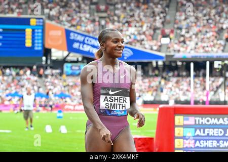 London, UK, 20. Juli 2024. ASHER-SMITH Dina GBR belegte den 3. Platz in den 200 m langen Women während des Wanda Diamond League London Athletics Meeting im London Stadium, Queen Elizabeth Park, London, UK. Stockfoto