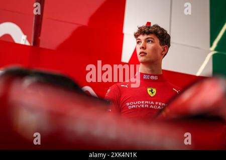 BEARMAN Oliver (gbr), Prema Racing, Dallara F2 2024, Porträt während der 9. Runde der FIA Formel-2-Meisterschaft 2024 vom 19. Bis 21. Juli 2024 auf dem Hungaroring in Mogyorod, Ungarn Stockfoto